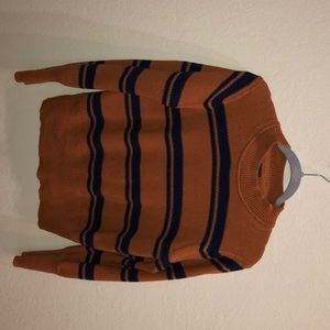 Orange and blue striped sweater